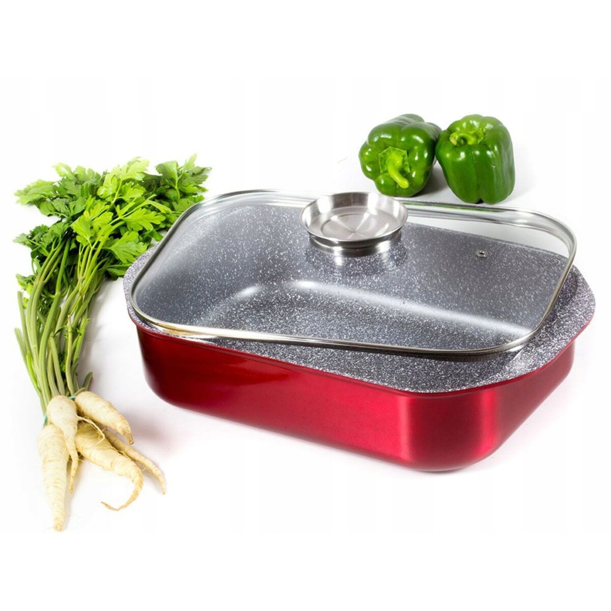 BRYTFANNA Metallic RED 6,5L +dozownik GARNEK na prezent kuchenny pokrywa