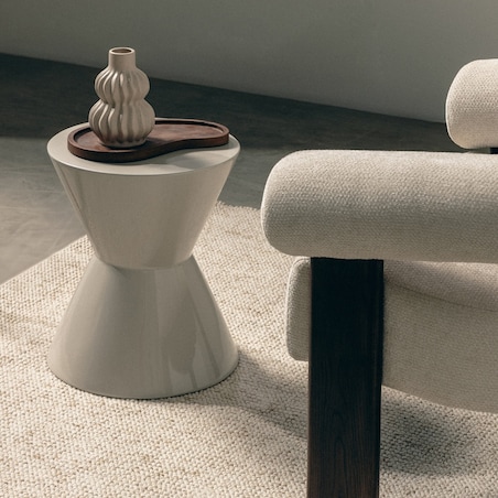 Stolik kawowy 46x36 cm SULIK szarobeżowy glossy