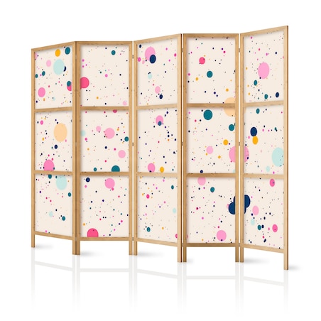 Parawan Japoński 5-panelowy Plamki I Kleksy 225x172cm