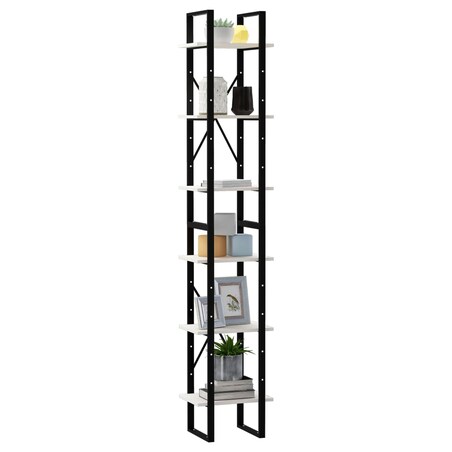 vidaXL Wysoki regał, biały, 40x30x210 cm, lite drewno sosnowe