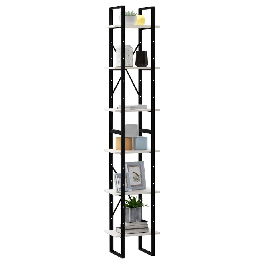 vidaXL Wysoki regał, biały, 40x30x210 cm, lite drewno sosnowe