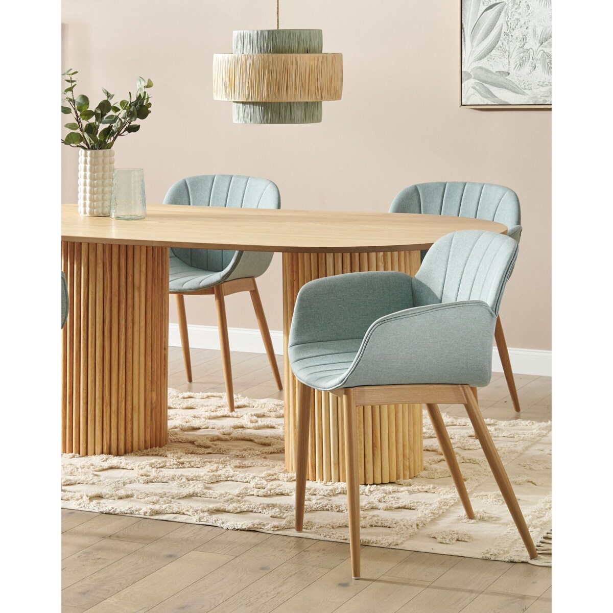 Zestaw 2 krzeseł do jadalni miętowy ALICE