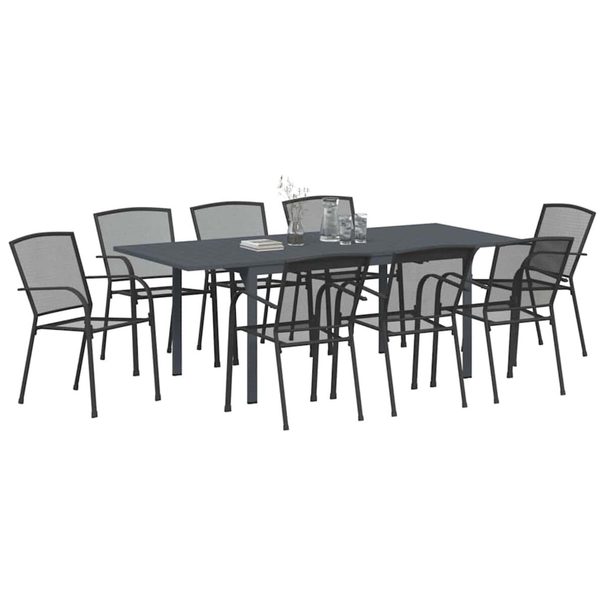 vidaXL Zestaw do jadalni w ogrodzie 9 pcs Stal