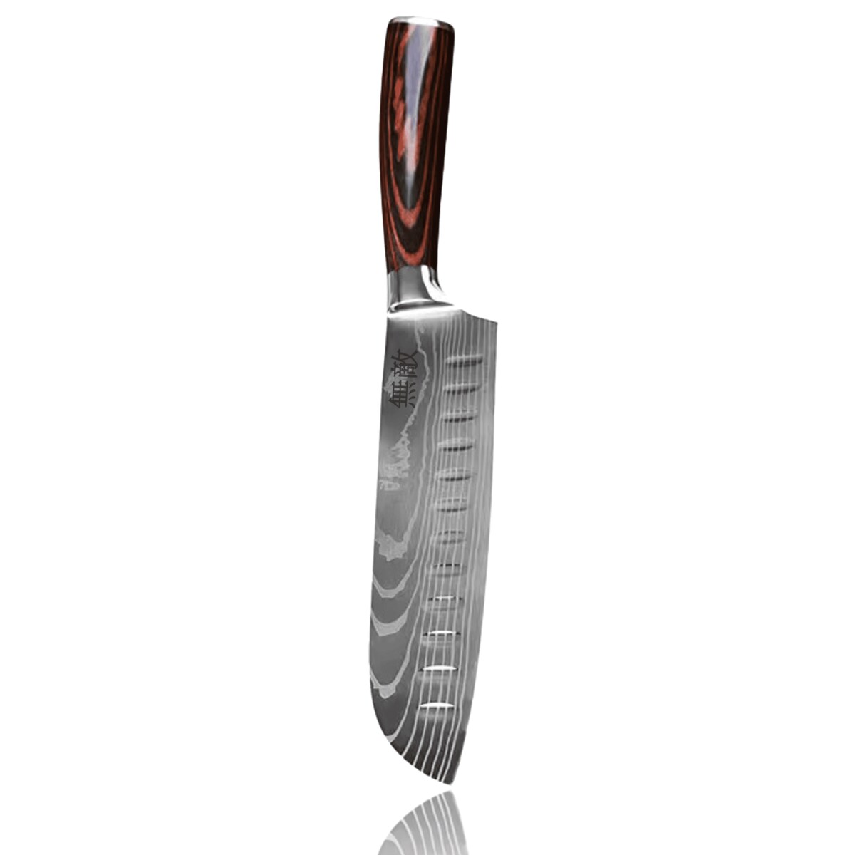 Profesjonalny nóż Santoku Muteki w pudełku prezentowym Stal wysokowęglowa