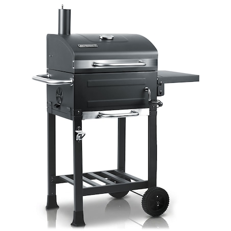 Grill węglowy ogrodowy Berdsen BD-894 komin stalowy ruszt 57x43 cm + termometr duży