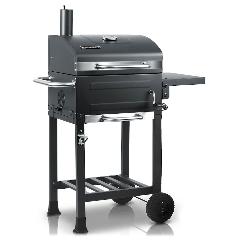 Grill węglowy ogrodowy Berdsen BD-894 komin stalowy ruszt 57x43 cm + termometr duży