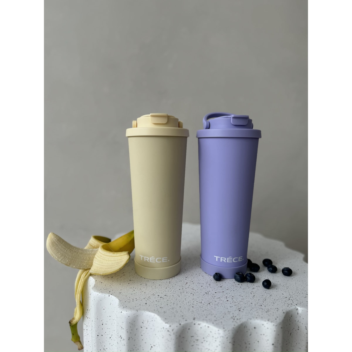 Kubek termiczny ze słomką: fioletowy