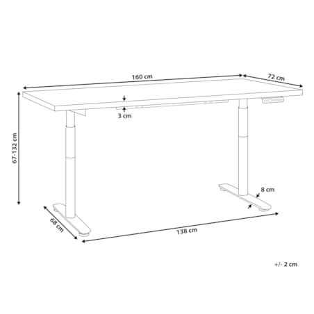 Biurko regulowane Elektryczny 160 x 72 cm Czarny DESTINAS
