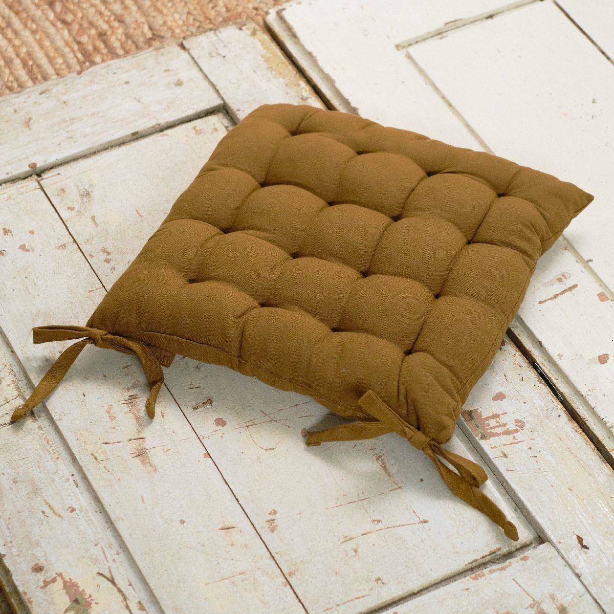 Poduszka na krzesło, pikowana, bawełna, 38 x 38 cm