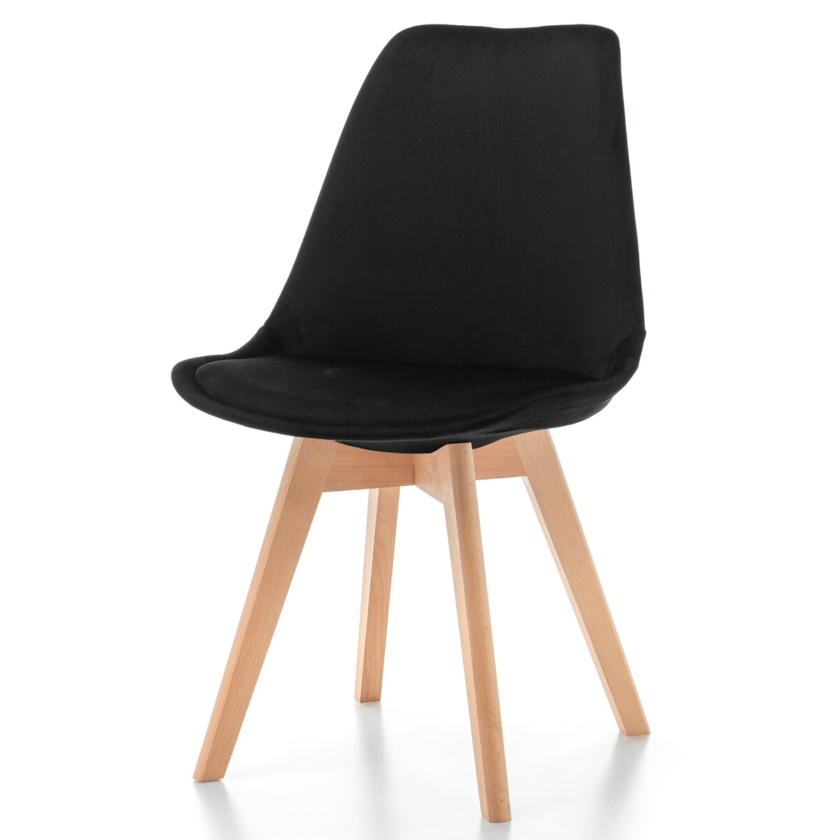 Krzesło skandynawskie z poduszką welurowe DUBLIN czarne