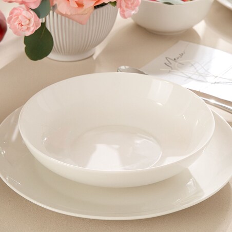 KONSIMO AD BELLA, Zestaw obiadowy 12 os. (36 el.), kolor ecru