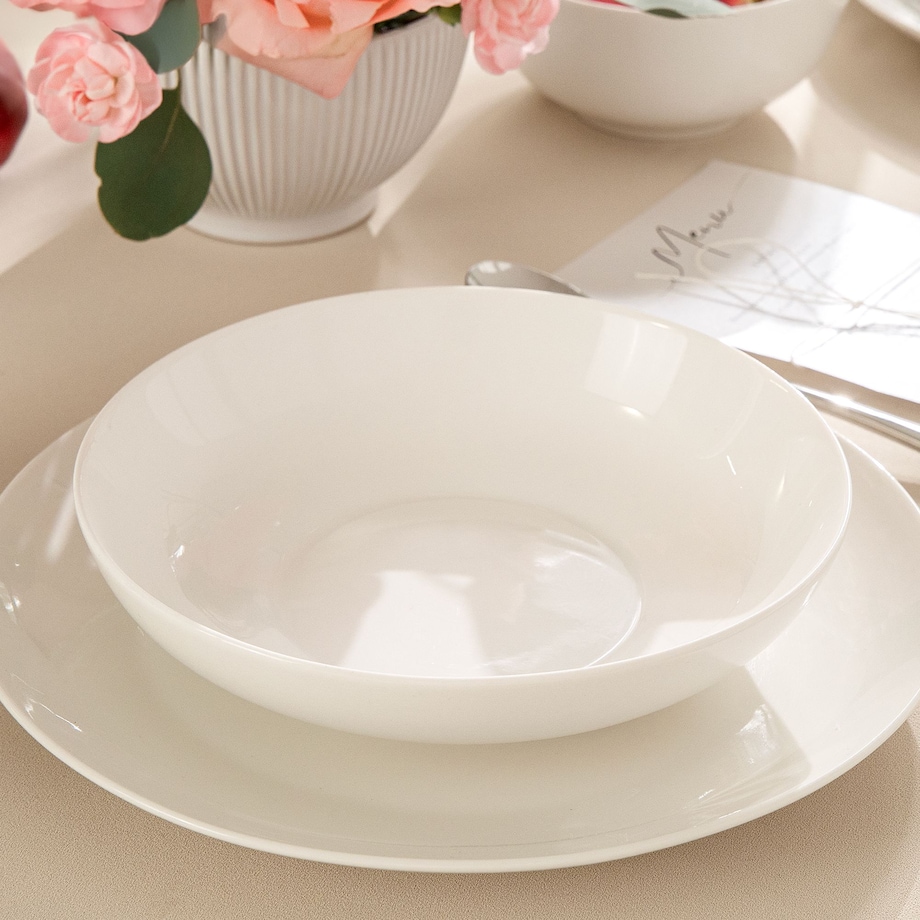 KONSIMO AD BELLA, Zestaw obiadowy 12 os. (36 el.), kolor ecru