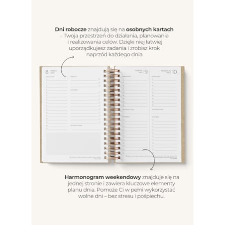 Planner dzienny 2026 na spirali – Ember