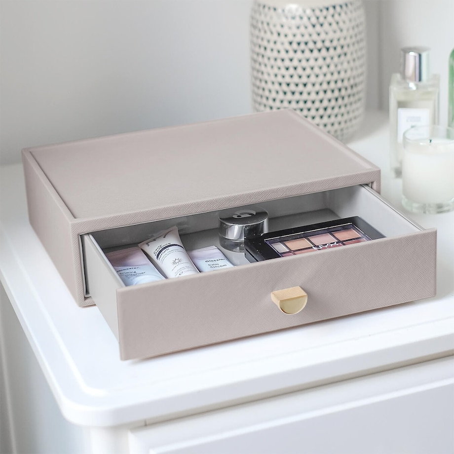 Organizer na kosmetyki Stackers taupe z szufladą
