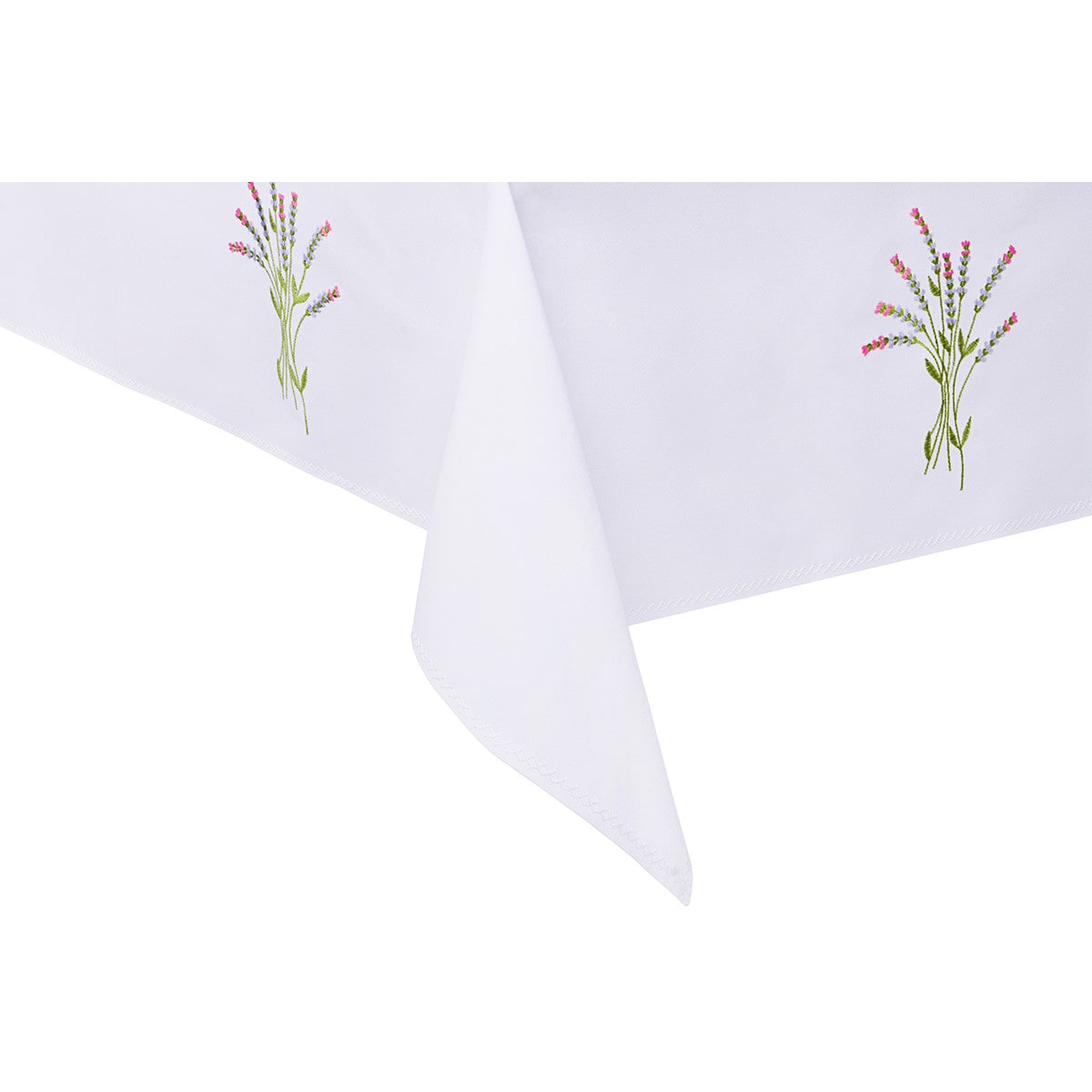 Konsimo LAVANDI Obrus plamoodporny, biały/zielony/czerwony/fioletowy