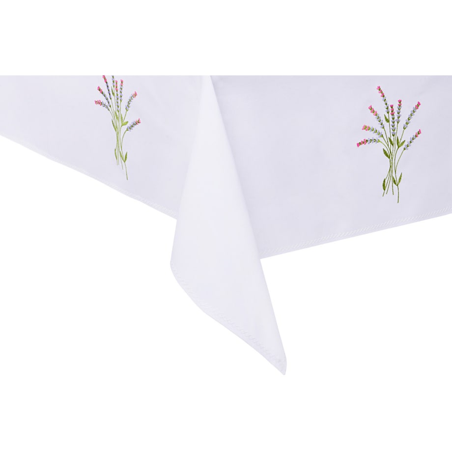 Konsimo LAVANDI Obrus plamoodporny, biały/zielony/czerwony/fioletowy