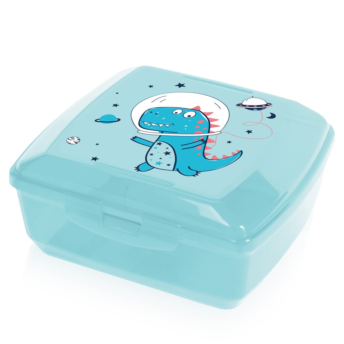 Pojemnik Śniadaniowy Dla Dzieci Lunchbox Na Śniadanie Chlebak Dziecięcy Dinozaur Niebieski