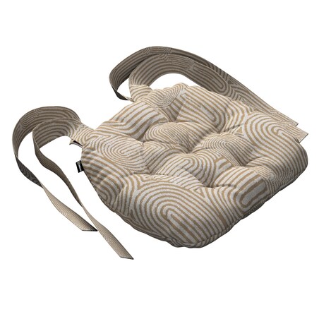 Poduszka na krzesło Marcin, beżowe łuki na kremowym tle, 40 x 37 x 8 cm, Cosy Home