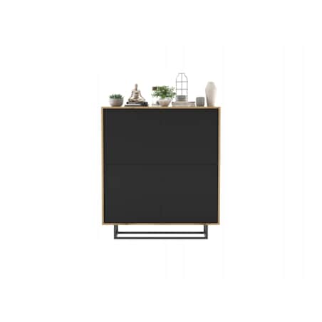 Komoda Loft Szafka RTV Loft Dąb Wotan Czarny MAT 113 cm