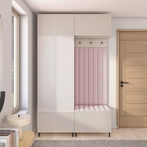 Garderoba Ritmo wersja 2 szafa frezowana Trinity 19 beż Cashmere