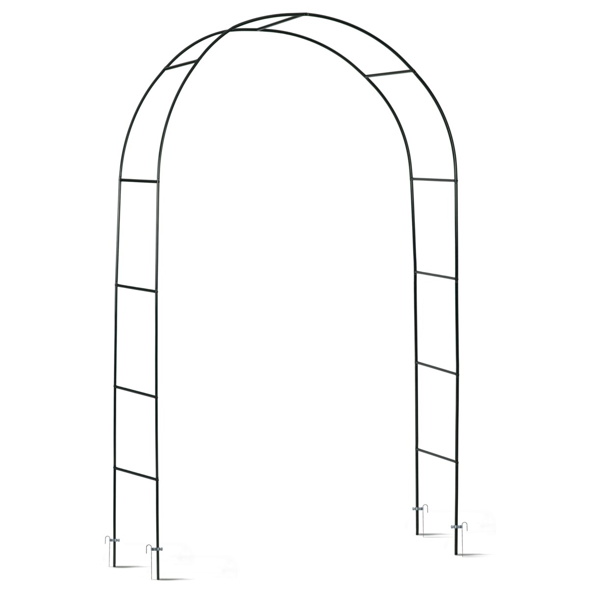 Pergola ogrodowa czarna łuk na kwiaty 240x140cm + kotwy Plonos