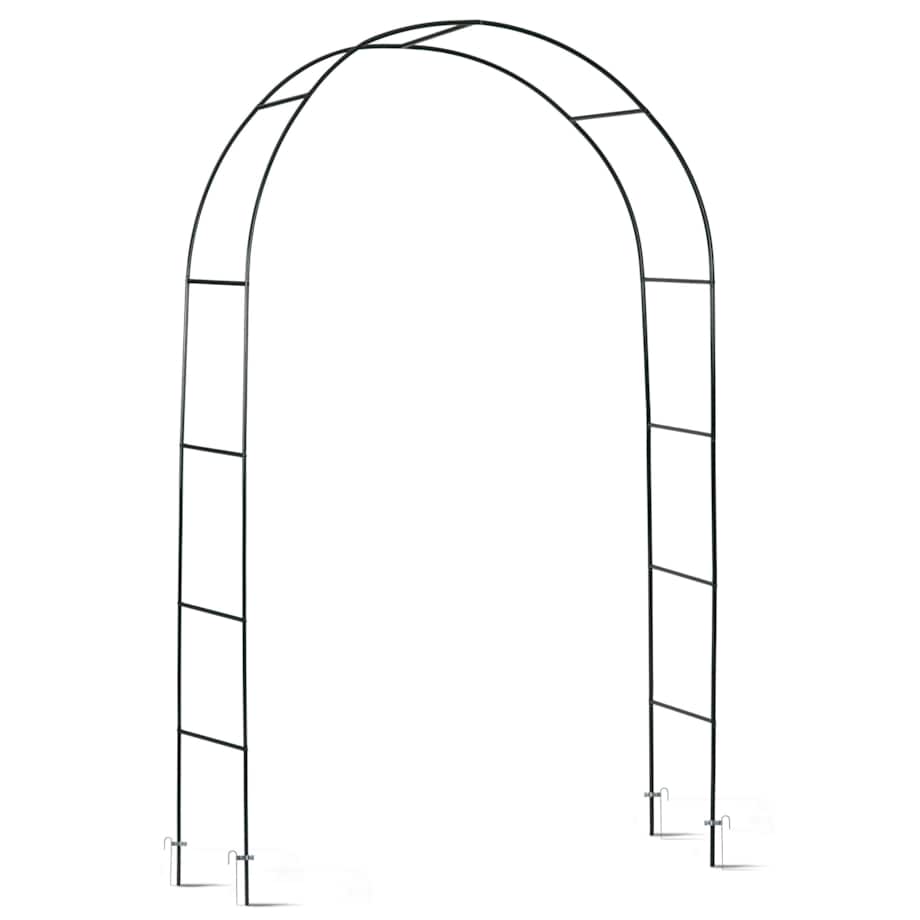 Pergola ogrodowa czarna łuk na kwiaty 240x140cm + kotwy Plonos