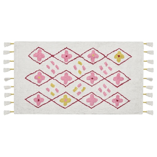 Dywan dziecięcy bawełniany 80 x 150 cm biały z różowym CAVUS