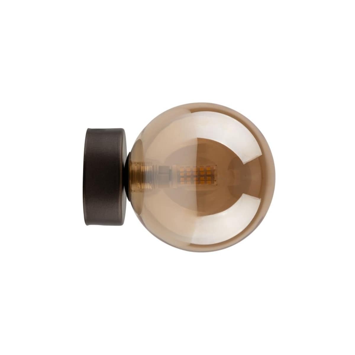Kinkiet ścienny TK Lighting ESTERA 10256 brązowy z bursztynowym kloszem, G9, nowoczesny do salonu i sypialni