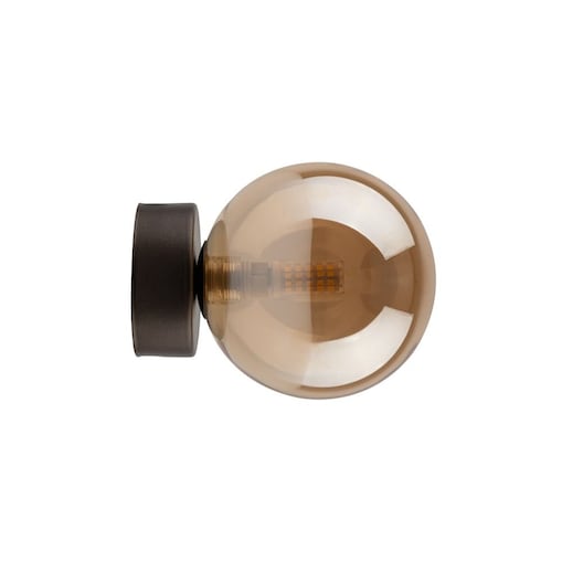 Kinkiet ścienny TK Lighting ESTERA 10256 brązowy z bursztynowym kloszem, G9, nowoczesny do salonu i sypialni