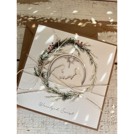 Kartka świąteczna ręcznie robiona na Boże Narodzenie