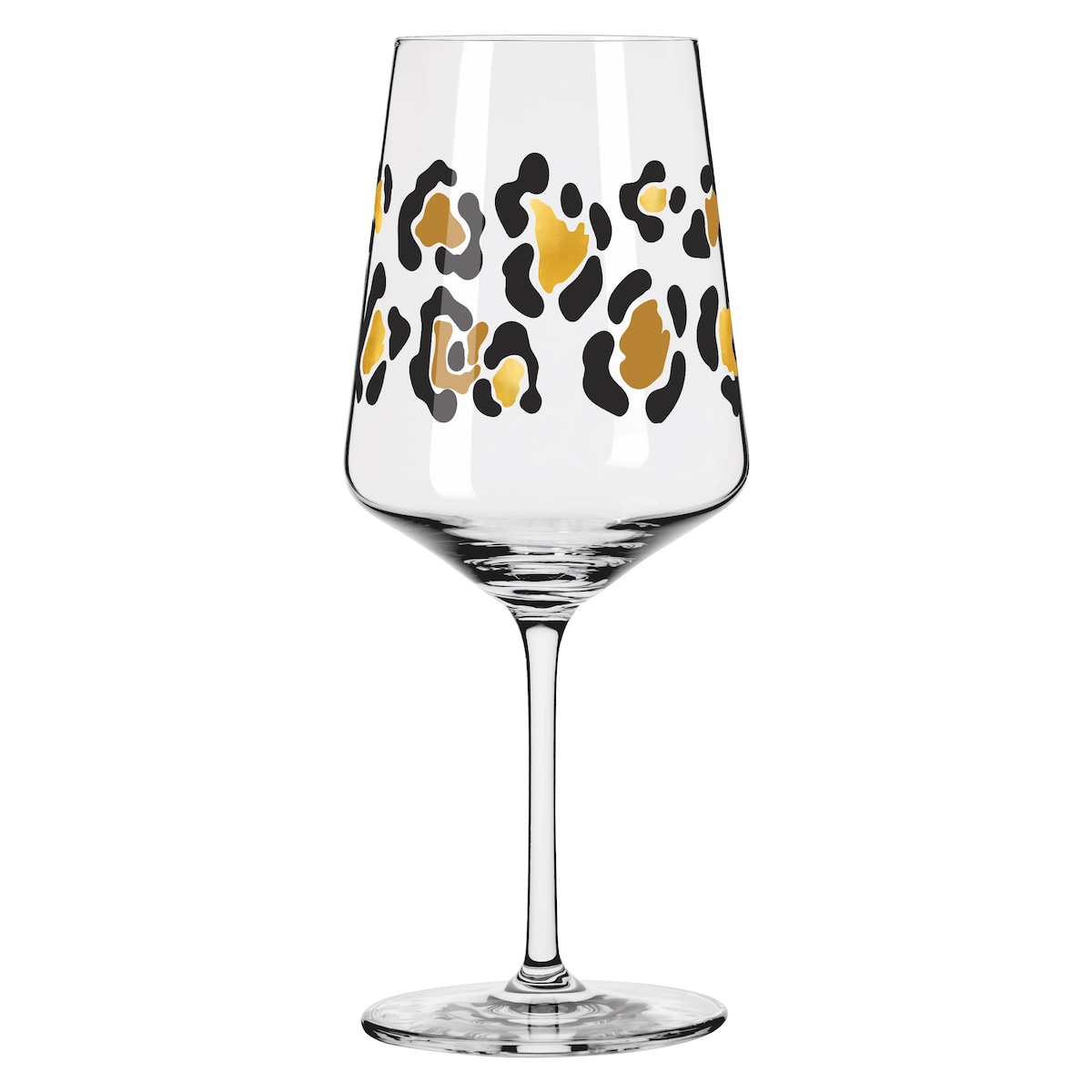 Ritzenhoff Kieliszek kryształowy Cocktail wzór panterki złoty, czarny 544 ml ilustrator: A. Vasconcelos