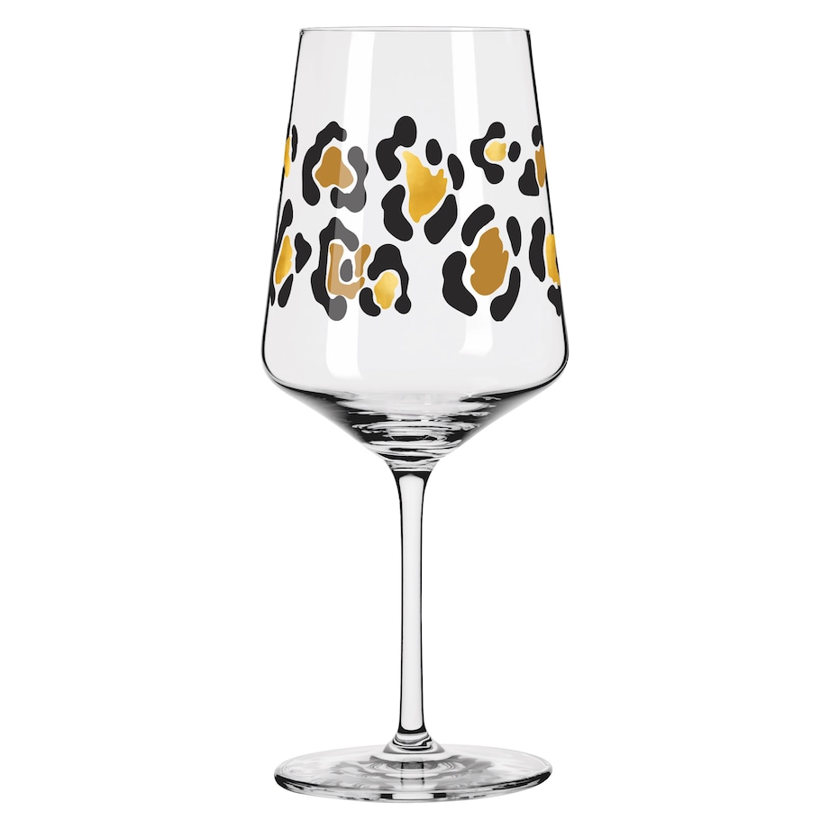 Ritzenhoff Kieliszek kryształowy Cocktail wzór panterki złoty, czarny 544 ml ilustrator: A. Vasconcelos