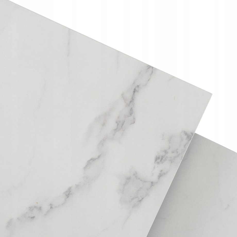 Stolik Kawowy Kwadratowy Marmur Biały Zestaw 2w1 Ława Glamour Biała ORI