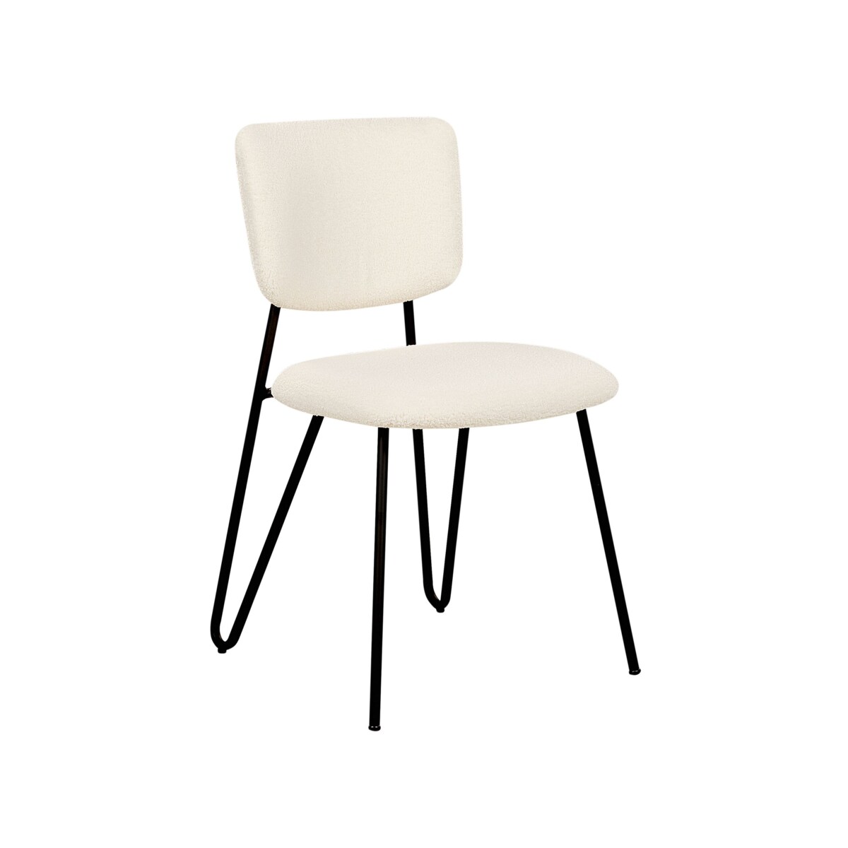 Zestaw 2 krzeseł do jadalni boucle złamana biel NELKO