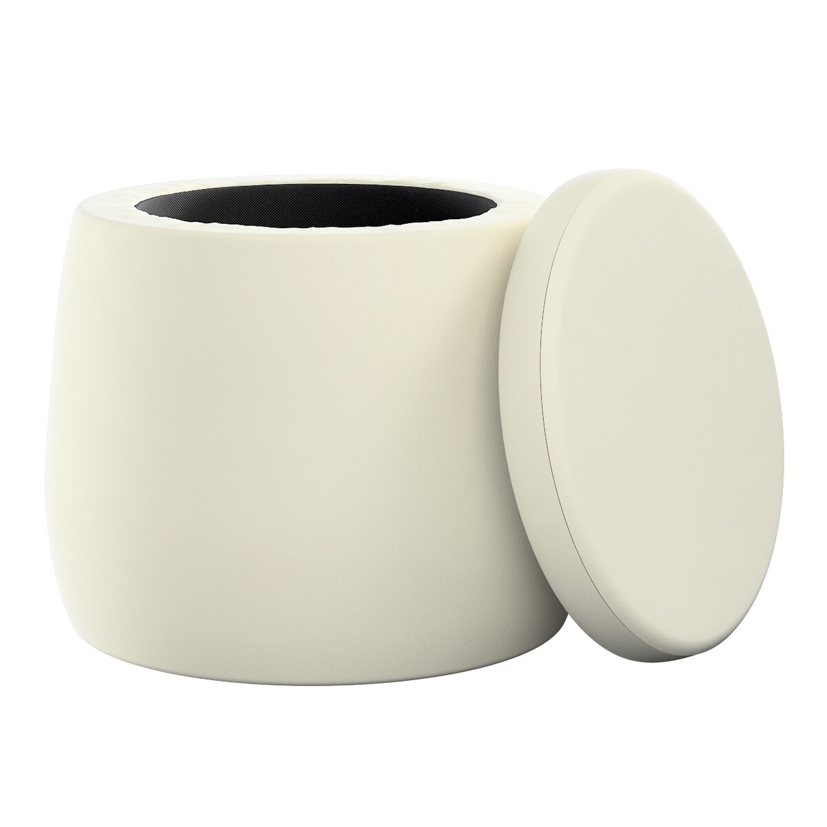 Puf Candy Jar, śmietankowa biel, ø40, wys. 40 cm, Posh Velvet
