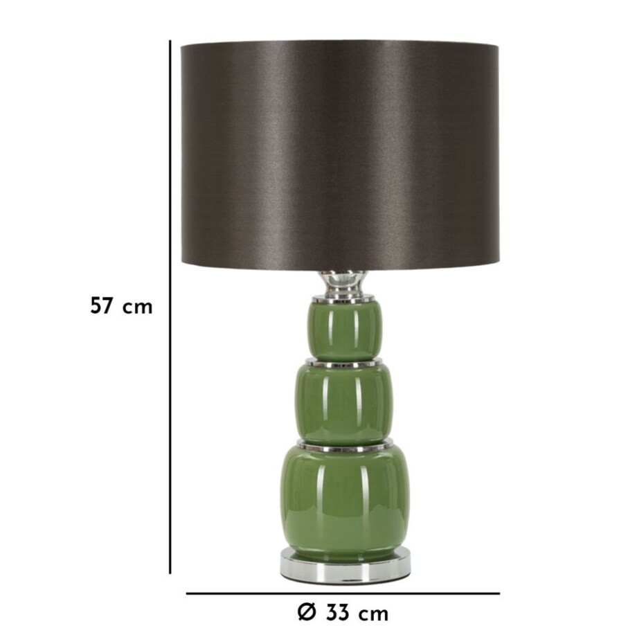 Lampa stołowa Eva Three, kolor biały i szary, szkło, żelazo i tkanina, 33 x 33 x 57 cm, 1 x E27, do salonu i sypialni, Mauro Ferretti