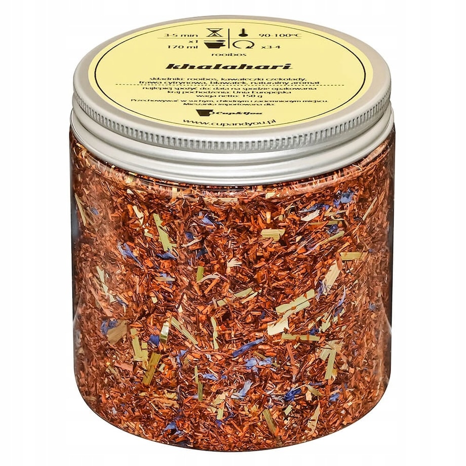 Herbata rooibos z czerwonokrzewu KHALAHARI o naturalnie cytrusowym smaku - herbata liściasta sypana mieszanka napar susz - gotowa na prezent upominek