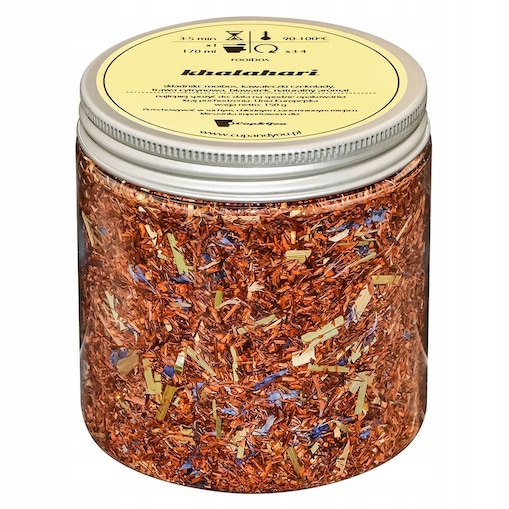 Herbata rooibos z czerwonokrzewu KHALAHARI o naturalnie cytrusowym smaku - herbata liściasta sypana mieszanka napar susz - gotowa na prezent upominek