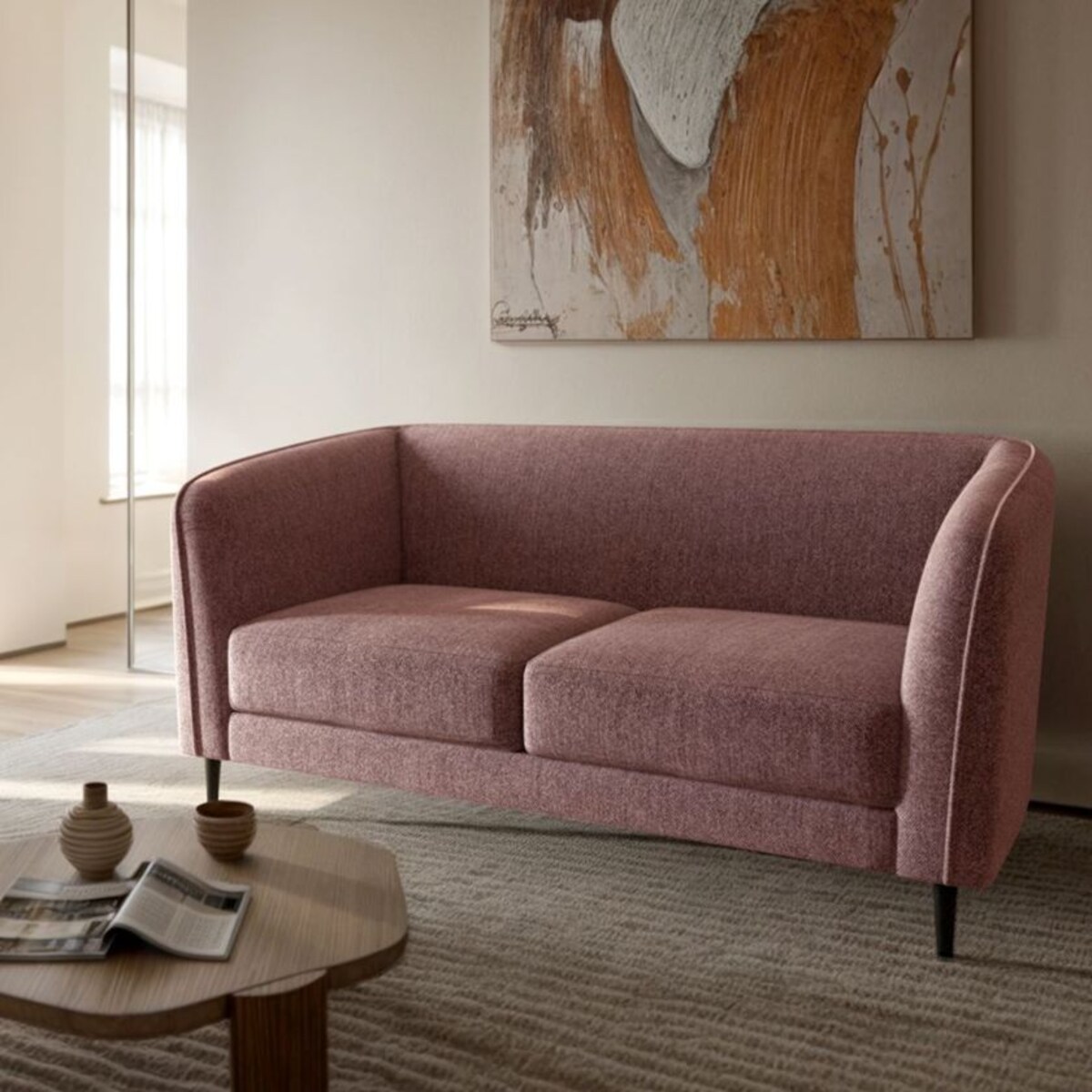 Galbe Sofa 2-osobowa - Różowa