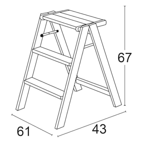 ARREDAMENTI OSIMO Drewniana drabinka - 67 x 61 cm, Brązowy
