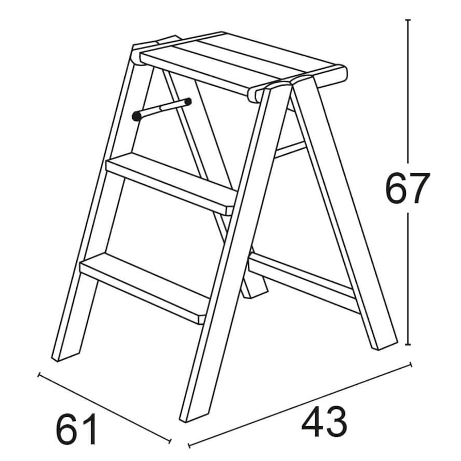 ARREDAMENTI OSIMO Drewniana drabinka - 67 x 61 cm, Brązowy