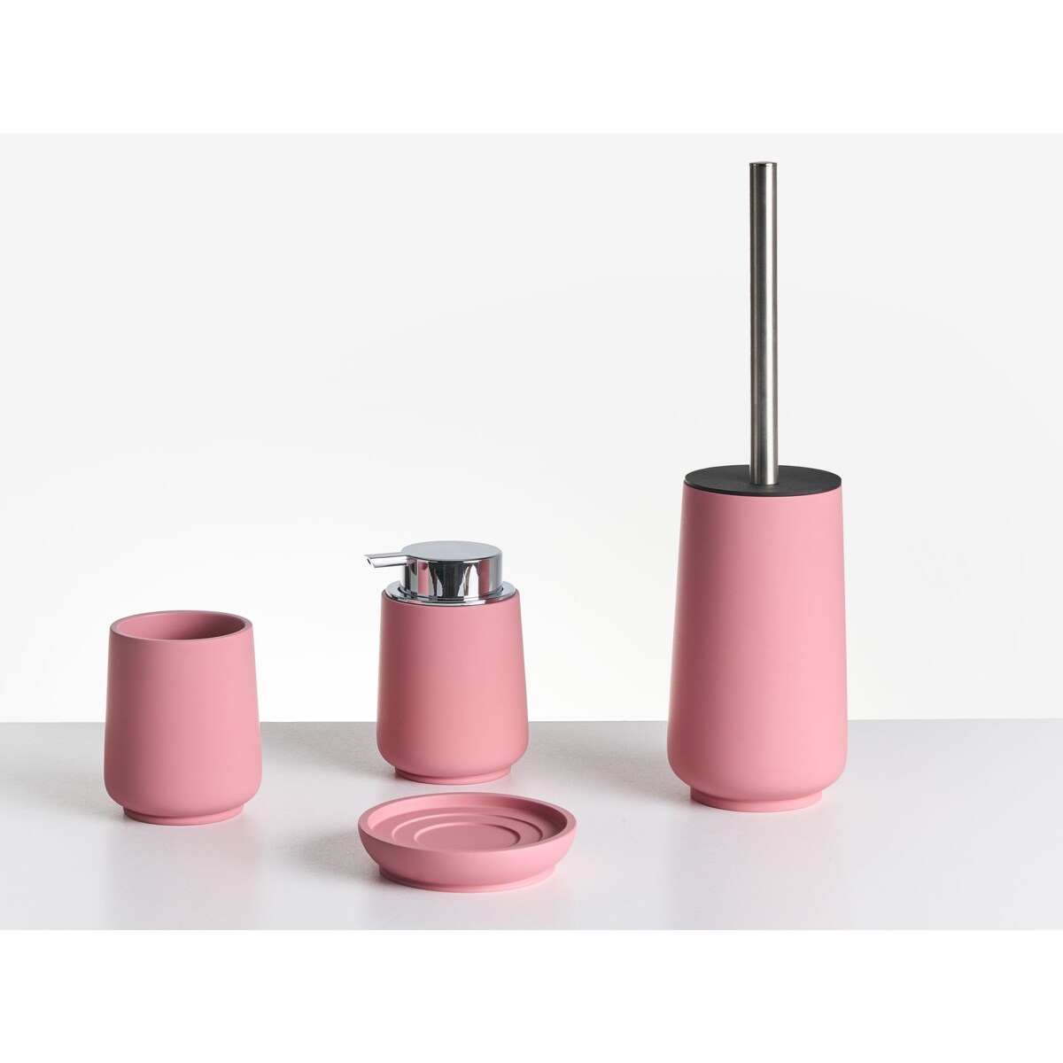 Zestaw akcesoriów łazienkowych 4 elementy SUCHES Różowy