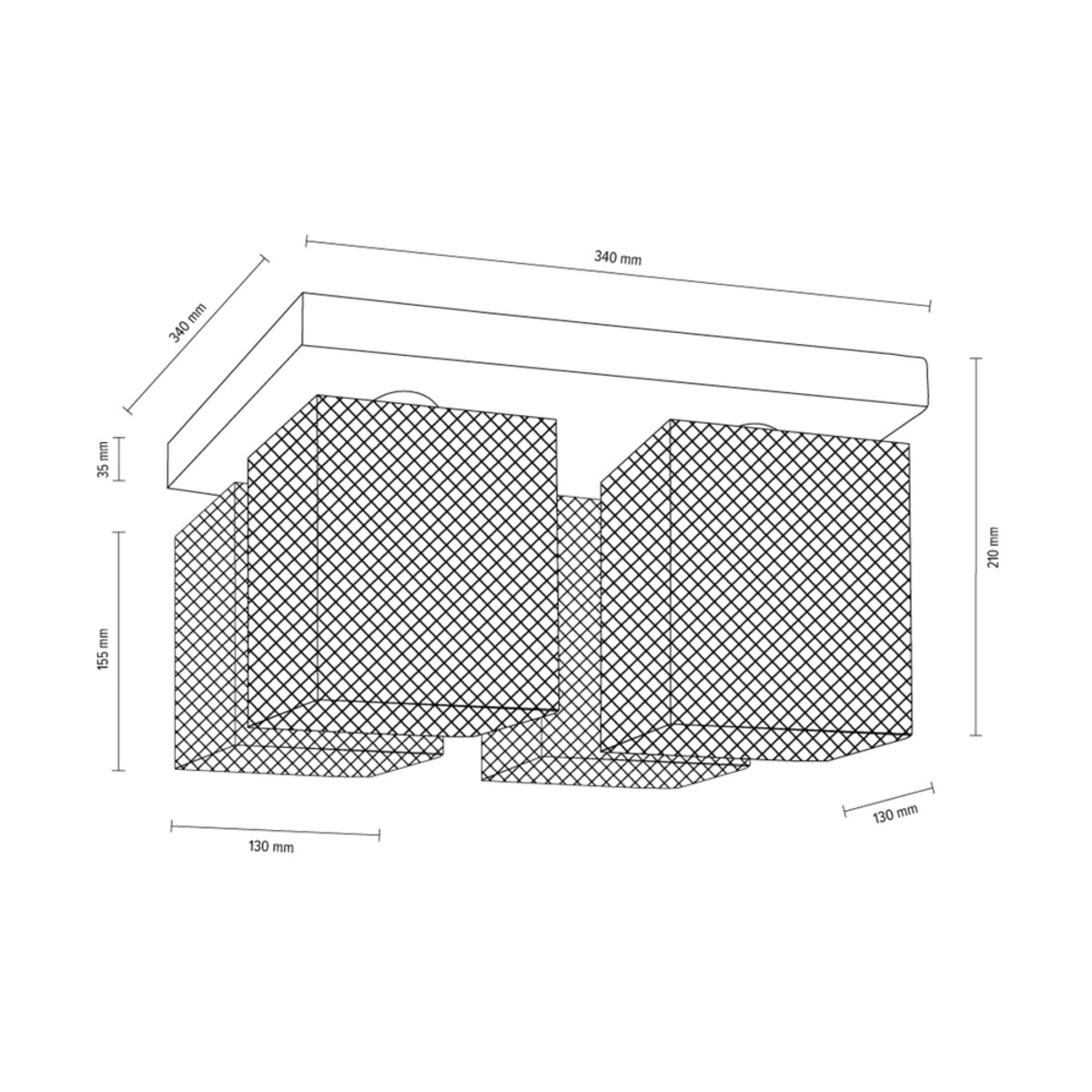 Lampa Sufitowa BRITOP Lighting 4xE27 Max.60W Klasyczny Szary Beton z Chromowanym Kloszem, Polski Producent, 1 szt.