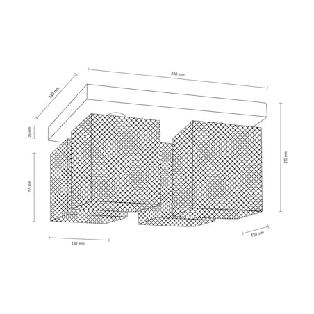 Lampa Sufitowa BRITOP Lighting 4xE27 Max.60W Klasyczny Szary Beton z Chromowanym Kloszem, Polski Producent, 1 szt.