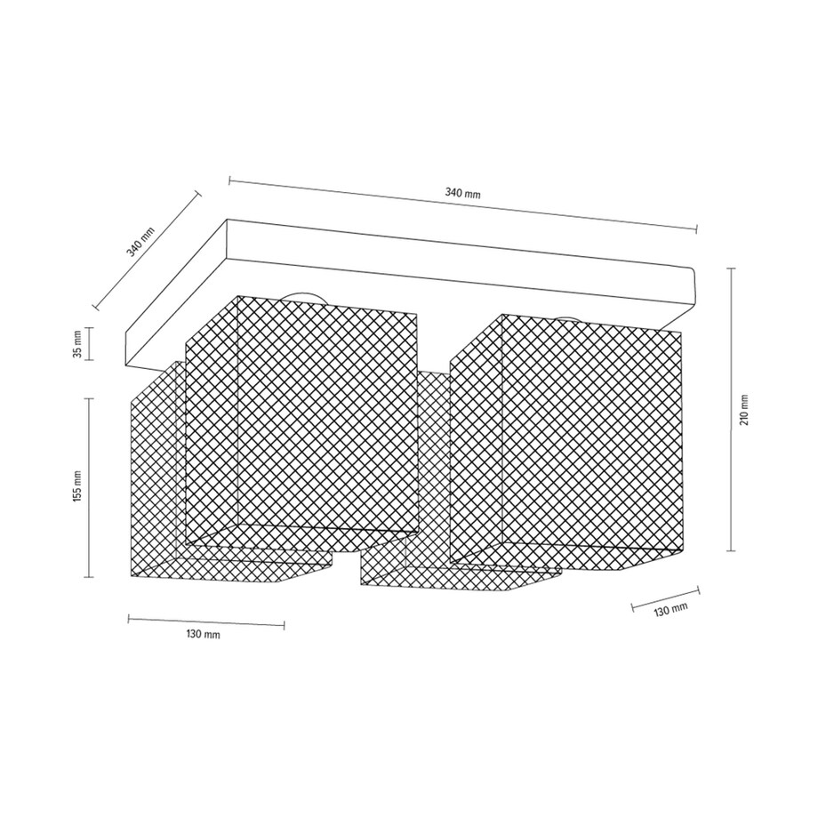 Lampa Sufitowa BRITOP Lighting 4xE27 Max.60W Klasyczny Szary Beton z Chromowanym Kloszem, Polski Producent, 1 szt.