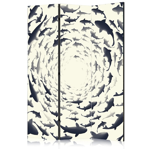 Parawan jednostronny Zwierzęta 135x172 cm 3-częściowy czarny