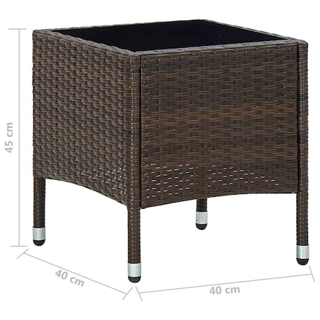 vidaXL Stolik ogrodowy, brązowy, 40 x 40 x 45 cm, rattan PE