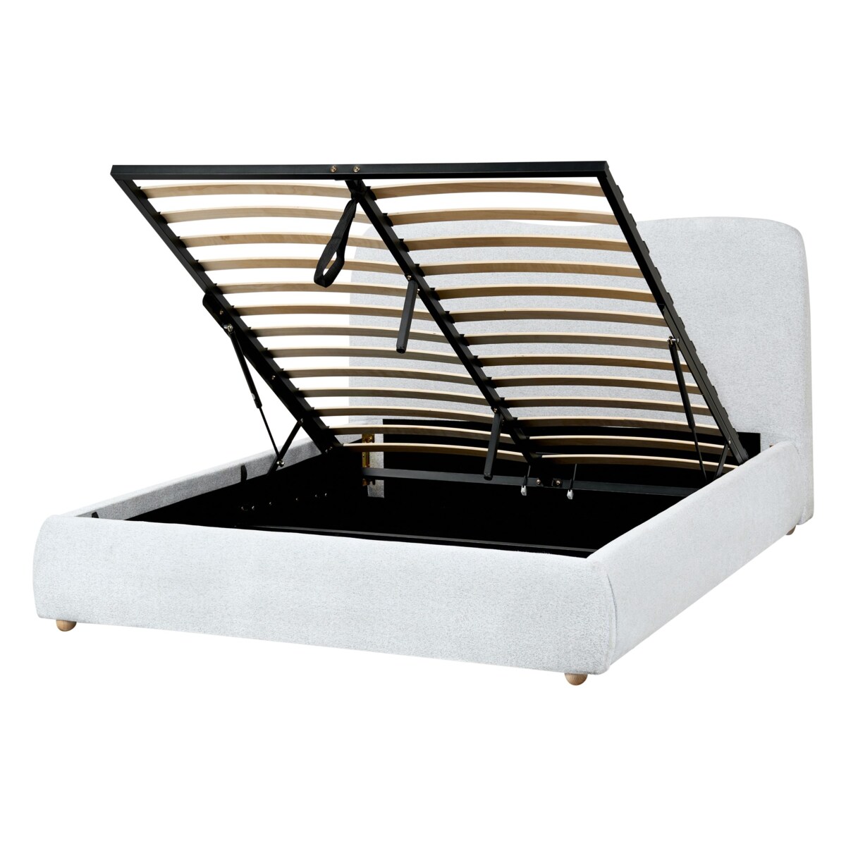 Łóżko z pojemnikiem BLAGNAC 140 x 200 cm Jasnoszary