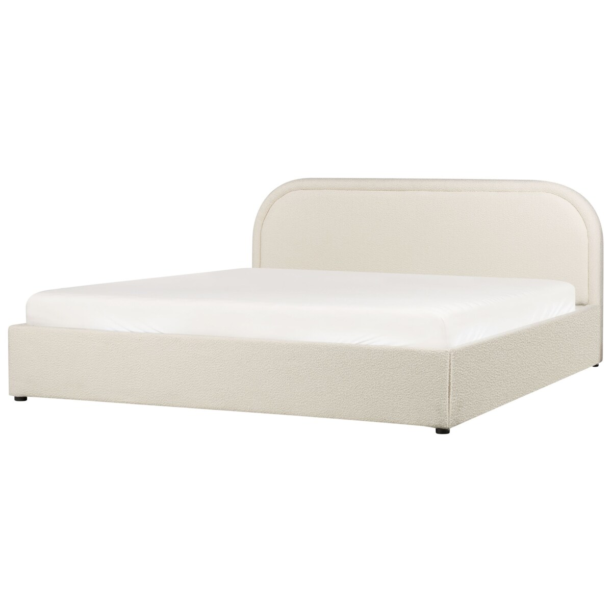 Łóżko z pojemnikiem Boucle QUILLIEN 180 x 200 cm Jasnobeżowy