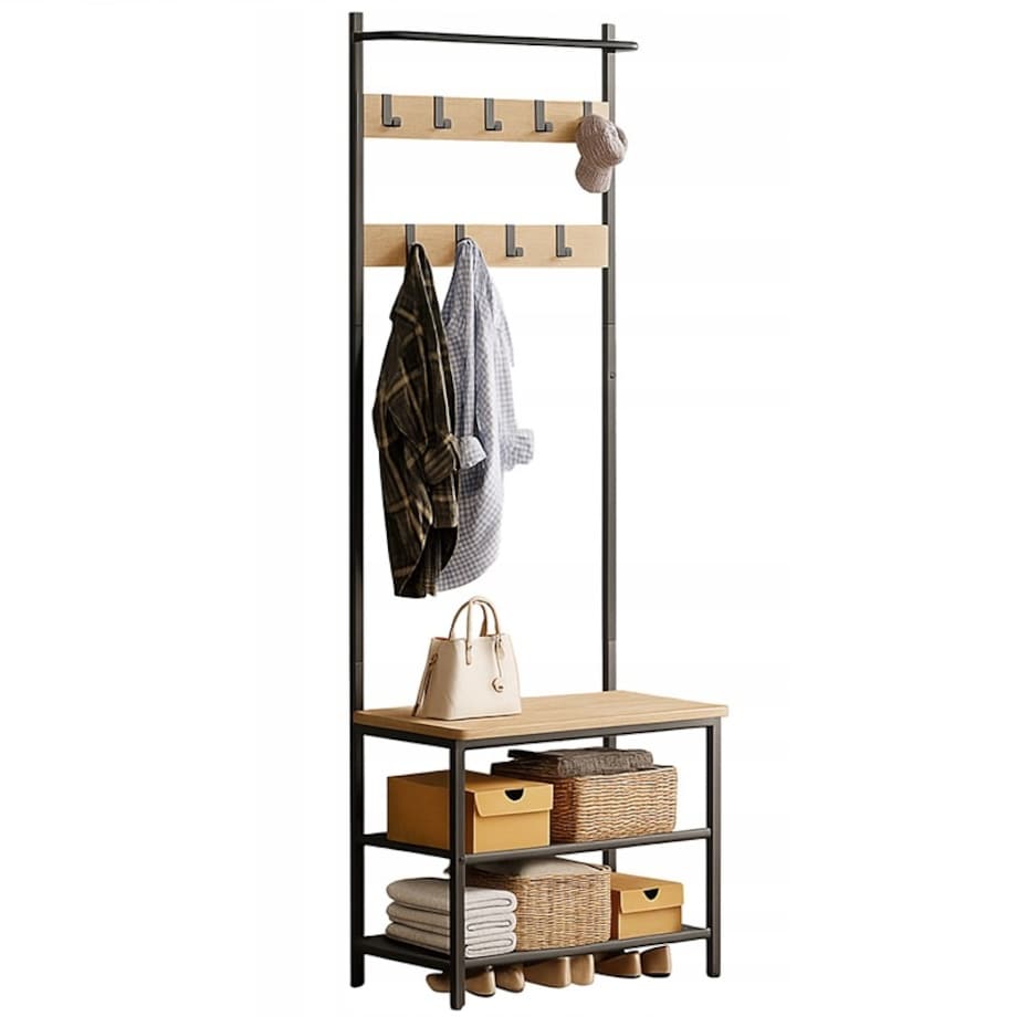 Wieszak na ubrania buty jasny brąz loft